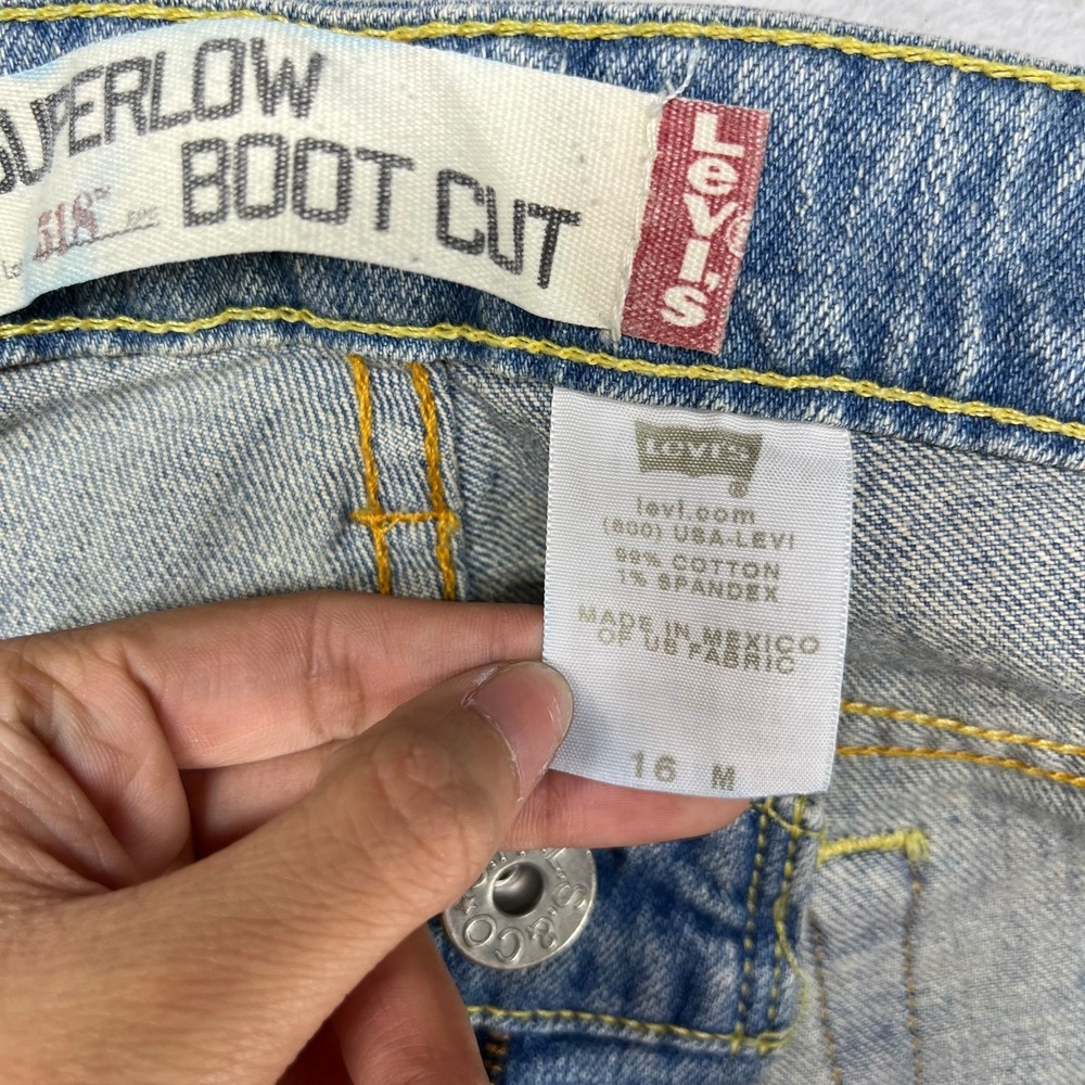 Levi's 518 Super Low Bootcut Jeans Women 16 Blue Denim Pockets Classic - 34X30.5 - Picture 13 of 15